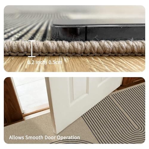 Arvenchy Easy Jute Rug 4x6: Indoor Outdoor Natural Boho Area Rugs for Living Room Patio Washable - Farmhouse Neutral Contemporary Carpet Mat for Entryway Bedroom Kitchen Backyard Sunroom Non Slip - Thumbnail 2