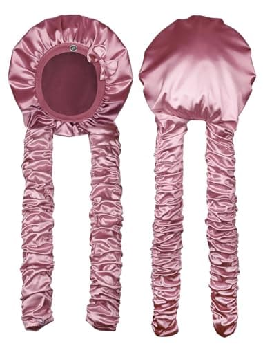 Vettres Satin Bonnet for Long Hair Braids Protection Pink - Image 1