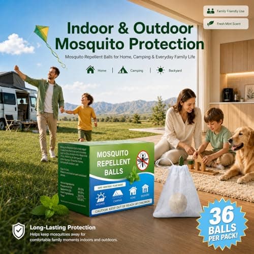 Elasound Mosquito Repellent Balls 36 Pack, Natural Botanical Mosquito Repellent Outdoor Patio, Baby & Kids Effective Safe, Long-Lasting Indoor & Outdoor Protection for Fishing, Yard, Camping & Travel - Thumbnail 2