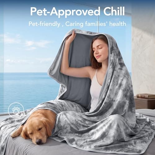 Topcee Cooling Blanket 50''x70'' for Hot Sleepers, Arc-Chill Q-Max>0.35 Double Sided Cold Blankets for Night Sweats, Cool Soft Lightweight Summer Blanket for Sofa Bed Couch, Gifts for Women Throw - Thumbnail 3