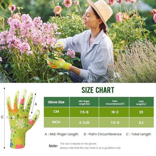 Nimalpal 6 Pairs Gardening Gloves for Women - Breathable Rubber Coated Garden Gloves, Multi-purposes Gardening Gloves with Super Grip, Thorn Proof and Cut Resistant Outdoor (6 Colors) - Thumbnail 2