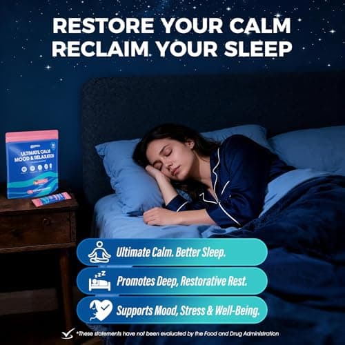EYHBQIA Ultimate Calm Super Cortisol Reducer Supplement Drink - Sleep Aid, Magnesium Glycinate Powder, Ashwagandha, L Theanine, Holy Basil, Vitamin D3 - Thumbnail 3
