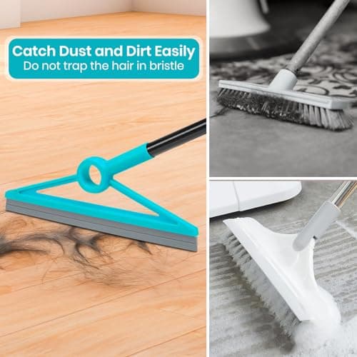 MAVRIZ Air Broom for Dust, Hair, Liquids, Silicone Broom with Removable Rubber Strip and Brooms Bristle, Multifunctional Floor Squeegee for Indoor Cleaning - Thumbnail 5