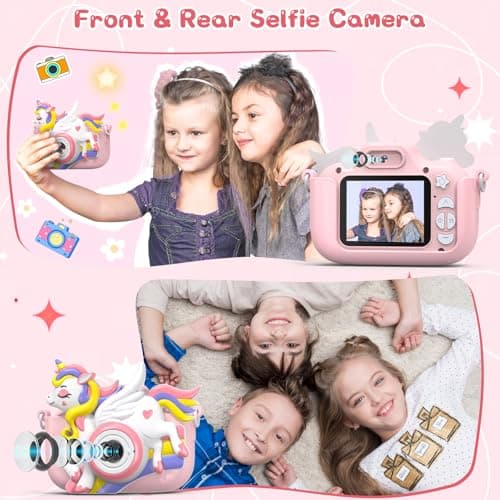 Kids Camera Toys for Girls Boys 3-12 | Toddler Camera Ideal Kids Digital Selfie Video Camera | Birthday Easter Gift for 4 5 6 7 8 9 Year Old Girls Boys | Fun Toy for Ages 3-8 - Thumbnail 5