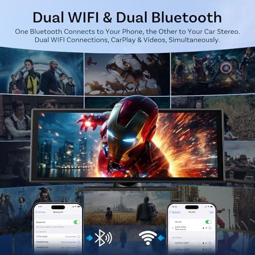 OTTOCAST ScreenFlow, 11.4" Portable CarPlay Screen for Car with YouTube and Backup Camera for iPhone(iOS 8+) Android Auto(Android 10+), Built-in Apps, Android 13 OS - Thumbnail 6