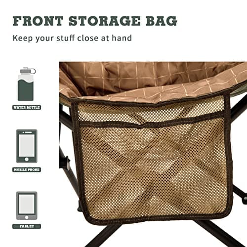 SUNNYFEEL Oversized Camping Chair Heavy Duty Folding Moon Chair Large Sofa Chair for Adults 500 LBS Portable Camp Lawn Chair with Storage Bag for Beach, Trip, Lawn, Outdoor Camp for Adults & Carry Bag - Thumbnail 5