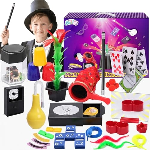 Skirfy Magic Kit-75+ Magic Tricks for Kids Age 6-8,Perfect Magic Toys for Kids,Featuring with Floating Vase,Double Magic Bag,Magic Mirror-Great Birthday Gifts for Boys Girls - Image 1