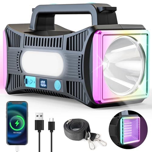 VIDOME Rechargeable Flashlight, LED Spotlight Flashlight Extra Large Lumens Ultra-Long Standby UV Flashlight Blacklight Waterproof - Image 1