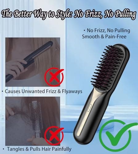 Ctpceept Professional Wireless Straightening Brush，Get Salon-Smooth Hair with 130M Plasma Ions & 3 Heat Settings Features 113% Larger Plates, 30Min Auto-Off, Perfect for Thick/Curly Hair & Travel. - Thumbnail 5