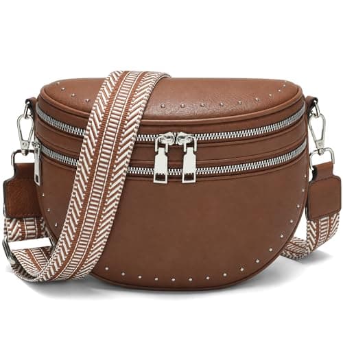 Goinsound Crossbody Bags for Women PU Leather Fanny Packs for Women Trendy Bum Bag with Adjustable Strap - Image 1
