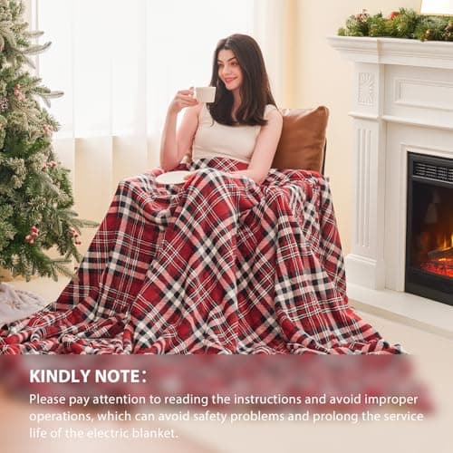 HomeMate Electric Blanket Heated Full Size - 72“x84“ Ultra Soft Cozy Flannel Heating Blanket with 10 Fast Heat Levels 8 Hours Auto Off Over-Heated Protection ETL Certification Keep Warm in Home Office - Thumbnail 6