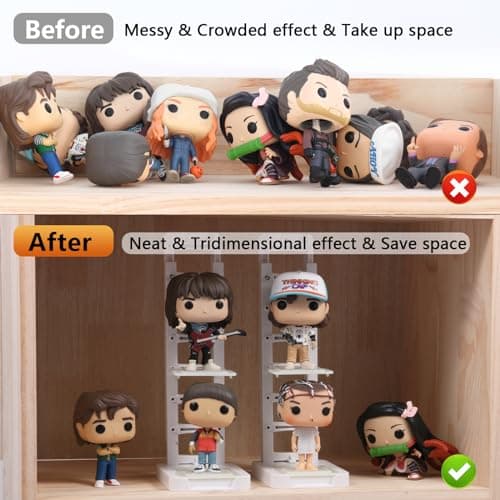 YODAR Display Shelf Organizer, 3 Tier Risers Display Stand for Funko Pop Figures,4 -Tiered Tray Stand Funko Pop Shelves for Decor - Thumbnail 3