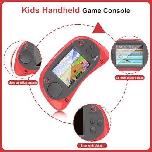 Handheld Games for Kids -16 Bit Retro Video Game with 220 HD Electronic Games - 2.5'' IPS Portable Travel Game Gifts for Boys Girls Ages 4-12 - Thumbnail 3