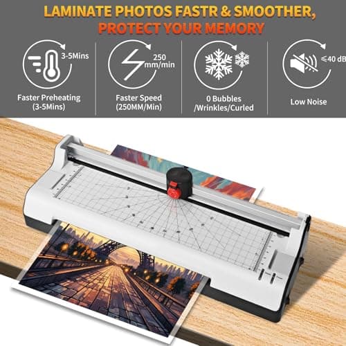 9 Inch Laminator Machine for Documents and Photos, 4 in1 A4 Thermal Laminating Machine with Never Jam Technology, 5 Mil Thick, Use for Home Office School - Thumbnail 6