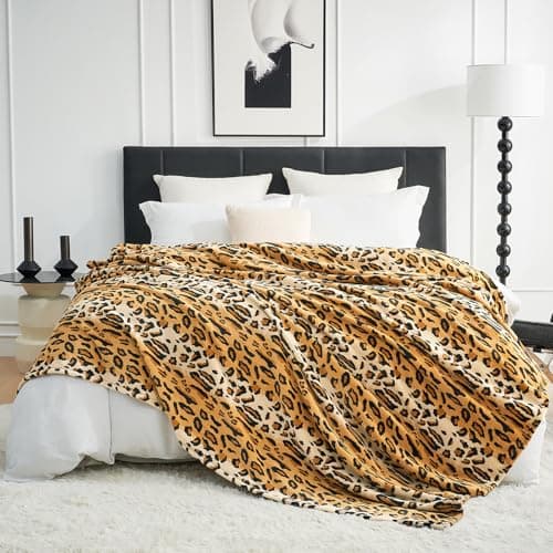 Cozy Bliss Leopard Print Fuzzy Blanket Throw for Bed & Couch - Thick Soft Warm Fleece Blankets for Room Decor, for Kids, Women Men Girls, Brown Cheetah 100"*120" - Thumbnail 6
