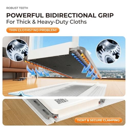 2-in-1 Snap Grip Mini Mop, Hands Free Multi Purpose Flat Mop Cloth Changing with 360° Rotating Head, Zero-Touch Portable for Wall Floor Tile Mirror, Universal Pad Compatibility with Swiffer Pads - Thumbnail 4
