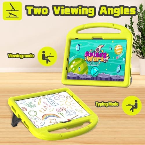 YIHE Kids Case for iPad (A16) 11th Generation 11 Inch 2025 & iPad 10th Generation 10.9 inch 2022, with Built-in Screen Protector and Stable Stand, Full Body Shockproof Protective Cover - Light Yellow - Thumbnail 4