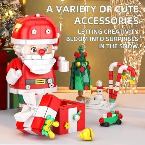 Christmas Building Blocks Set, 750 Piece Santa Claus Building Block Set with Christmas Tree and Gift Box, Santa's Gift Train Building Sets for Kids Ages 6-12, Holiday Building Toys for Boys Girls - Thumbnail 5