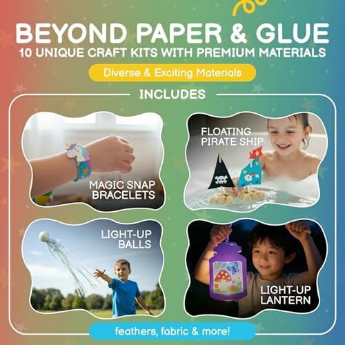 QuTZ Craft Kits for Kids Ages 4-8, 10-in-1 Toddler Craft Box, Build Projects That Glow, Float, Wearable and Playable, No prep and no Clean-up, Art and Crafts Supplies for Kids 4 5 6 7 8 Year Old - Thumbnail 5