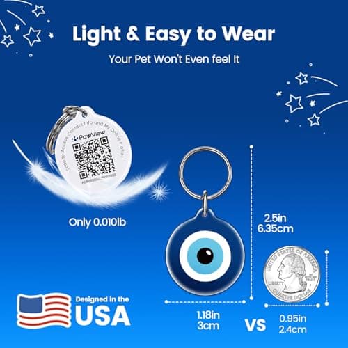 QR Code Pet ID Tags for Dogs & Cats, Guardian Spirit Series 2Pcs, Evil Eye, Hamsa Hand & Celtic Knot Symbols, Scan QR for Instant Location Alerts, Emergency Contact, Dog Collar Charms, Keychain - Thumbnail 4