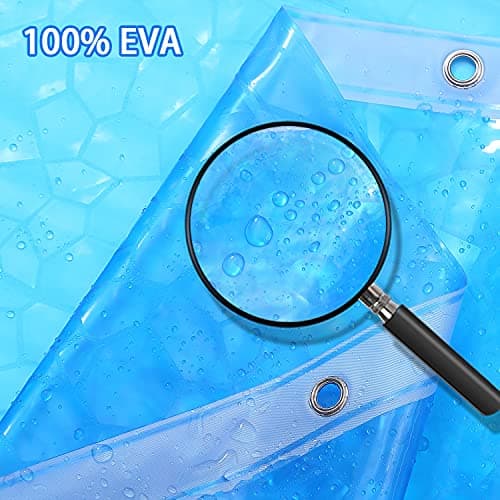 Bostofy Waterproof Shower Curtain Liner EVA Thick Shower Curtain with Heavy Duty 3 Bottom Magnets, Shower Liner for Shower Stall, Bathtubs, 3D Pebble Pattern, 72 x 72,12 Hooks - Thumbnail 3