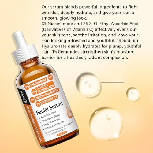 DEBAIY Vitamin C Facial Serum with Niacinamide Ceramide T5 Multi-Effect Anti-Aging Anti-Wrinkle (4.06fl.oz/120ml) - Thumbnail 6