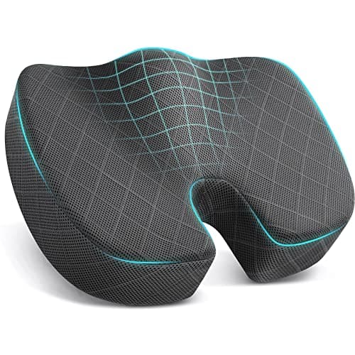 TushGuard Seat Cushion - Memory Foam Sitting Pillow for Office Chair, Car Seat, Airplane, Bleacher - Sciatica & Hip & Coccyx Pain Relief Desk Chair Cushion for Long Sitting Office Workers, Car Drivers - Image 1