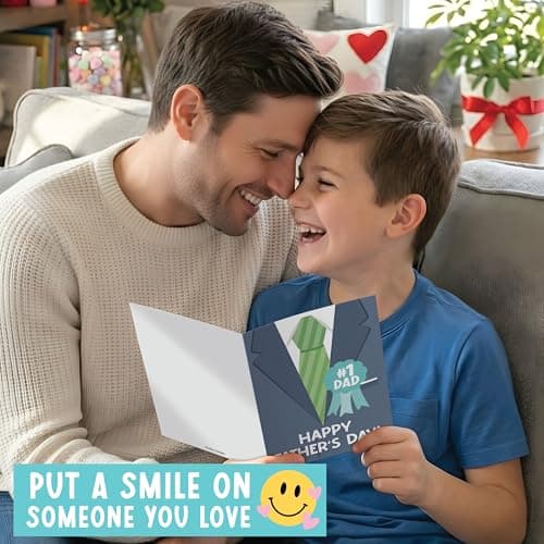 Hadley Designs Happy Father's Day Card from Son or Daughter - Fathers Day Cards from Kids, Fathers Day Card for Son Husband Brother Uncle Son-in-law or Father-in Law - Thumbnail 5