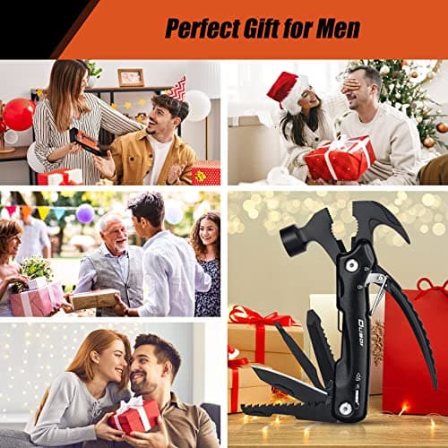 Gifts for Men 12 in 1 Hammer Multitool, Father' s Day Gifts from Daughter, Hunting Anniversary Birthday Gifts for Men Who Wants Nothing, Camping Essentials Survival Gear, Cool Gadgets for Husband - Thumbnail 2