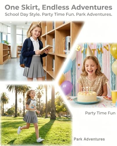 Uniform Skirts For Girls Light Grey Skirt Pleated Tennis Skorts Size 8 - Thumbnail 2