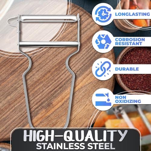 Vegetable Peeler with a Sharp Blade for Easy Peeling Hard Vegetables – 4.7 x 2.8 in Y-Shaped Stainless Steel Potato Peeler, Ergonomic Non-Slip Handle – Kitchen Tool for Carrots, Fruit & Root Veggies - Thumbnail 3