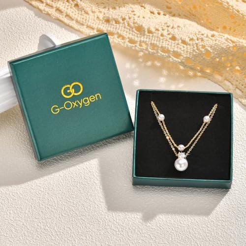 Goxygen Gold Pearl Necklaces for Women - 14K Gold Plated Layered Pearl Necklace Set, Dainty Cute Floral Daisy Pearl Necklace,CZ Jewelry Bride Bridesmaid Wedding Birthday Mother’s Day Gift for Her - Thumbnail 6