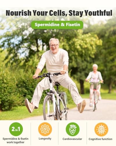 Spermidine & Fisetin Supplement - 20mg of 99% Spermidine Per Serving, 3HCL & 300mg Fisetin for Women Men Cell Renewal, Aging Defense & Longevity, Gluten Free, Non-GMO, Made in USA | 30 Veggie Caps - Thumbnail 6