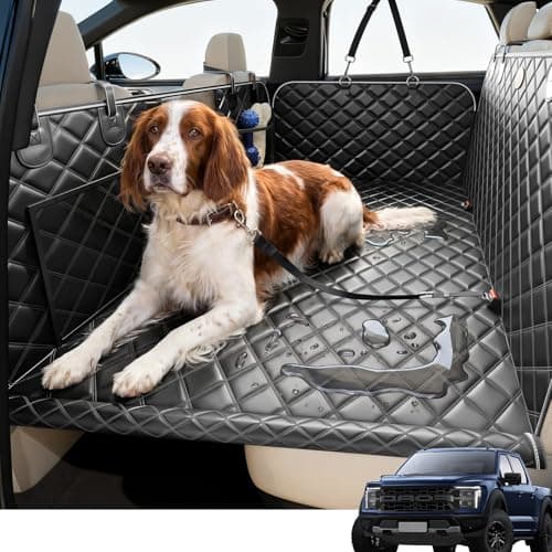 PetDance Truck Back Seat Extender for Dogs,【Hard Bottom But Soft Touch】 Dual Locked Edge Car Seat Cover for Backseat,【600LB】 100% Waterproof Anti-Scratch for Full Size SUV/Truck/MPV - (XL,Black)