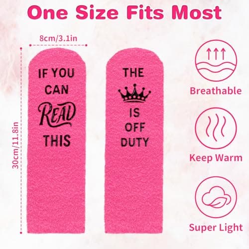 Dalycro Retirement Gift for Woman Funny Fuzzy Socks Retirement Birthday Gag Gift for Mom Grandma Christmas Stocking Stuffer (US, Alpha, One Size, Regular, Regular, Pink) - Thumbnail 3