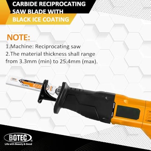 BGTEC Carbide Reciprocating Saw Blade for Hard Metal, Alloy Steel, Reinforcing Bars and Angles 6 Inch 8TPI, 4-Pack - Thumbnail 5