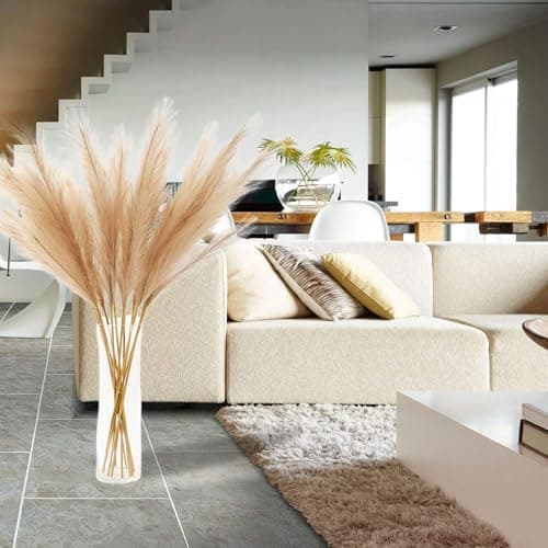 Acfruits 12 PCS Beige Faux Pampas Grass 38"/3.1ft Tall Brown Artificial Pompous Grass Large Fake Pompas Branches Plants Floor Vase Filler for Flower Arrangement Home Decor - Thumbnail 6