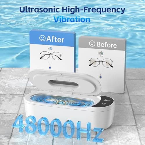 Ultrasonic Jewelry Cleaner, 48KHz Ultrasonic Cleaner Machine with Digital Timer, Dual Cleaning Modes, 304 Stainless Steel Tank for Jewelry, Eyeglasses, Rings, Retainers, Dentures - Thumbnail 3