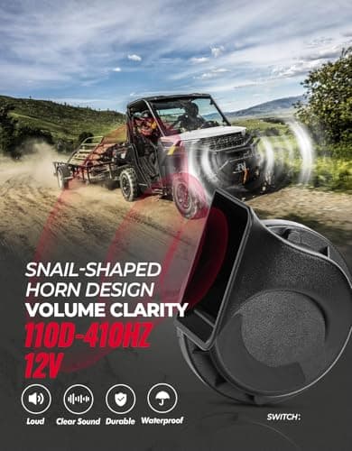 KEMIMOTO UTV Turn Signal Kit with Column Switch, 8 Hazard Lights, 110dB 12V Horn, Plug-and-Play Pre-wired Street Light Street Legal Blinker Kit Compatible with Polaris Ranger, RZR, Can-Am, CFMOTO - Thumbnail 5