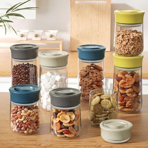 OURCABECUE Airtight Coffee Bean Storage Container, 27 oz Easy Open Quarter Twist Glass Food Storage Jars with Lid, Wide Mouth Mason Jars for Meal Prep, Overnight Oats, Grains, Loose Tea and More - Thumbnail 5