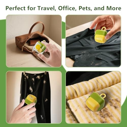 Karlstruyn Mini Lint Roller, Reusable Travel Portable Lint Roller Mini, Washable Sticky Roller for Pet Hair Debris Removal Tool (Green) - Thumbnail 5