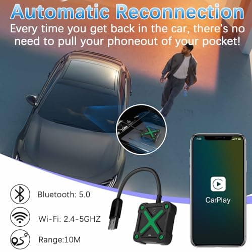 Velontork Wireless Carplay Adapter, Carplay Wireless Adapter for iPhone car Play Adapter, Plug & Play, No Latency for iPhone iOS10+ (Green) - Thumbnail 6