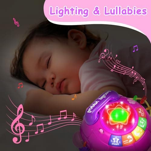 Ussybaby Musical Turtle Baby Toys 6 to 12 Month,Infant Light-up Musical Tummy Time Toy with Phone,Baby Crawling Toys for 7 8 9 12 Months Old,Easter Birthday Girl Gift for 3 4 5 Month+(Pink) - Thumbnail 6