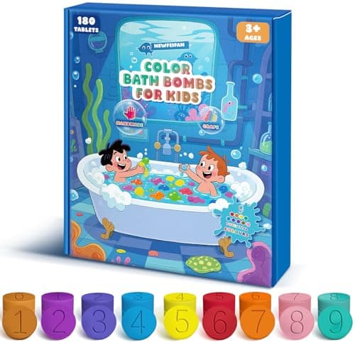 Bath Bombs for Kids, Boys Girls Mothers Day Gifts for Kids, 180 Mini Color Tablets in 9 Bright Colors for Creative Bathtub Art Bath Toys Fun Colorful Bath Scientific Experiment for Boys Girls 3-12 - Image 1