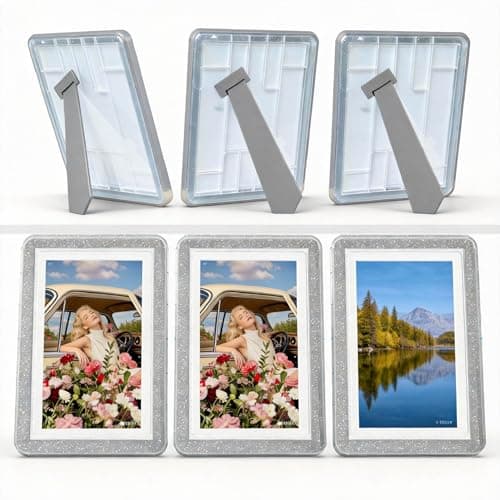 vilkok 5x7 Picture Frame,6 Pack, Fits 5x7 Photo or 4x6 with Mat, Acrylic Front & Durable ABS Frame, Shatterproof UV-Resistant Tabletop Display, Vertical/Horizontal Home Décor Frame, Double Colors - Image 1