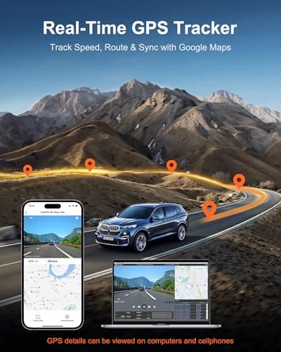 4K Dash Cam Front Rear, Dual Dash Camera for Cars Built in 5GHz/2.4GHz WiFi GPS Dashcam with G-Sensor 24H Parking Monitor Loop Recording WDR Night Vision 170° View Angle APP Control Free 64GB SD Card - Thumbnail 5