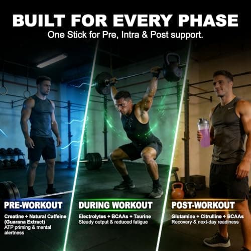 AirVigor Electrolyte Powder with Creatine All-in-One Hydration Drink Mix for Workout, Pre Workout Energy & Recovery, Amino Support, Low Calorie Electrolyte Drink Packets, 20 Sticks, Only 5 Calories - Thumbnail 4