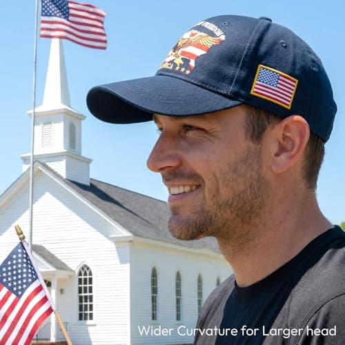spxkd 250 Anniversary USA Hat, Patriotic America Merchandise Baseball Cap, Adjustable USA Hat with Embroidered Design for Men Women (1776-2026) Black Blue - Thumbnail 2
