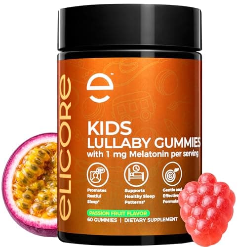 ELICORE 1 mg Melatonin Gummies Kids – Kids Sleep Gummies with Vitamin B6 and Passion Fruit Flavor – Children's Melatonin Gummies 3 in 1 Complex for Deep Sleep – 2 Month Supply - Image 1