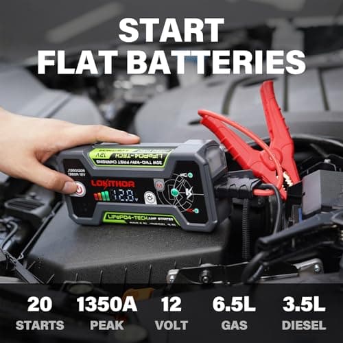 LOKITHOR J1350 PRO Jump Starter with ConnectMax, 1350 Amp LiFePO4 Jump Box for 6.5L Gas and 3.5L Diesel Engines, Car Jumper Starter Portable with 30W Two-Way Fast Charging and More 2000 Cycle Life - Thumbnail 4